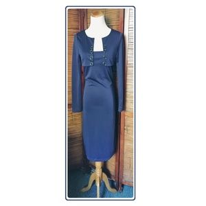 Navy Bolero Sheath Dress Ladies Sz M